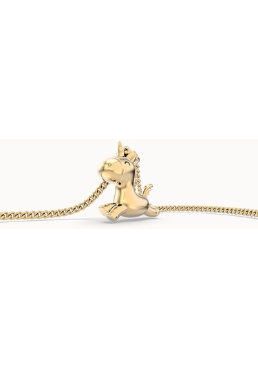 Chocli 18 Ayar Altın Kaplama Uçan Unicorn Kolye