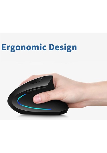 Kablosuz Dikey Şarj Edilebilir Ergonomik 2.4 G Mouse