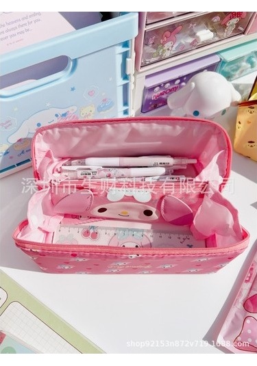 Khalid Bain Büyük Kapasiteli Kozmetik Çantası Kırtasiye Çantası Saklama Çantası Karikatür Sevimli Öğrenci Kız Gs1hjp Açık Pembe