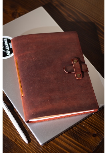 Kişiye İsme Özel Hakiki Deri A5 Defter / Ajanda Rose