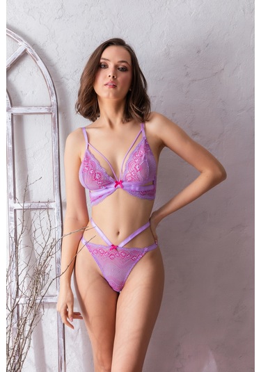 Bralet Sütyen Ve Slip Külot Takım Lila Mgp32101 LILA