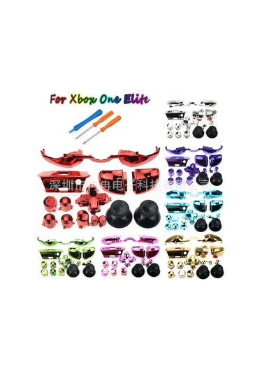 Kangvka Xbox One Elite Kumanda Lb Rb Joystick Kapağı Ve Elektroplated Kasa Tamiri İçin T6 T8 Tornavida Seti Altın Rengli + Araçlar