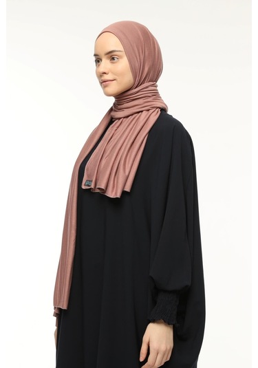Tesettür Penye Şal Düz Koyu Gül Kurusu