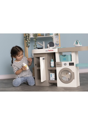 Smoby Tefal 2 in1 Sesli Çamaşır Makineli Mutfak Seti
