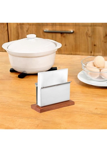 Homyl Peçetelik Paslanmaz Çelik Kağıt Tutucu Tezgah Yemek Gümüş