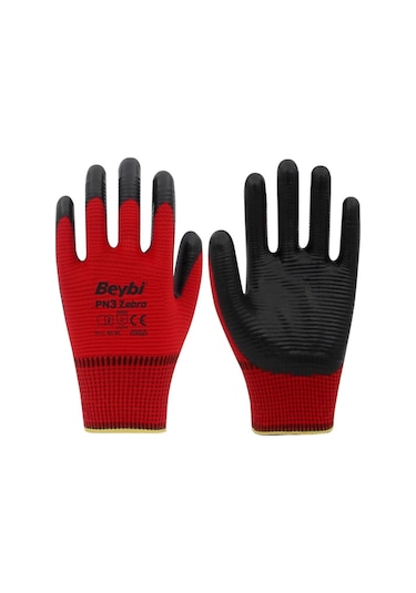 Beybi Pn3 Zebra Nitril Kaplama Isi Guvenligi Eldiveni Kaplamalı İş Konforlu Koruma