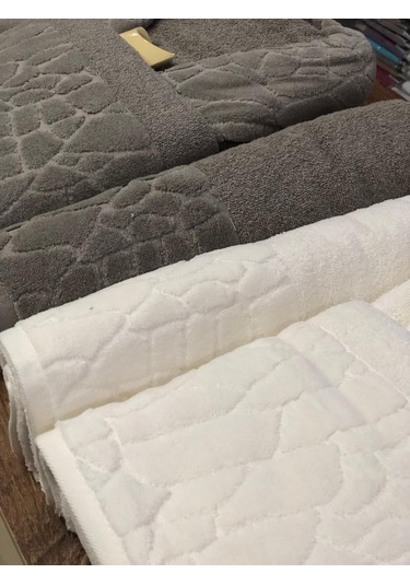 Durul Antik Kısmi Kadife Pamuklu 8 Parça Aile Bornoz Seti Haki