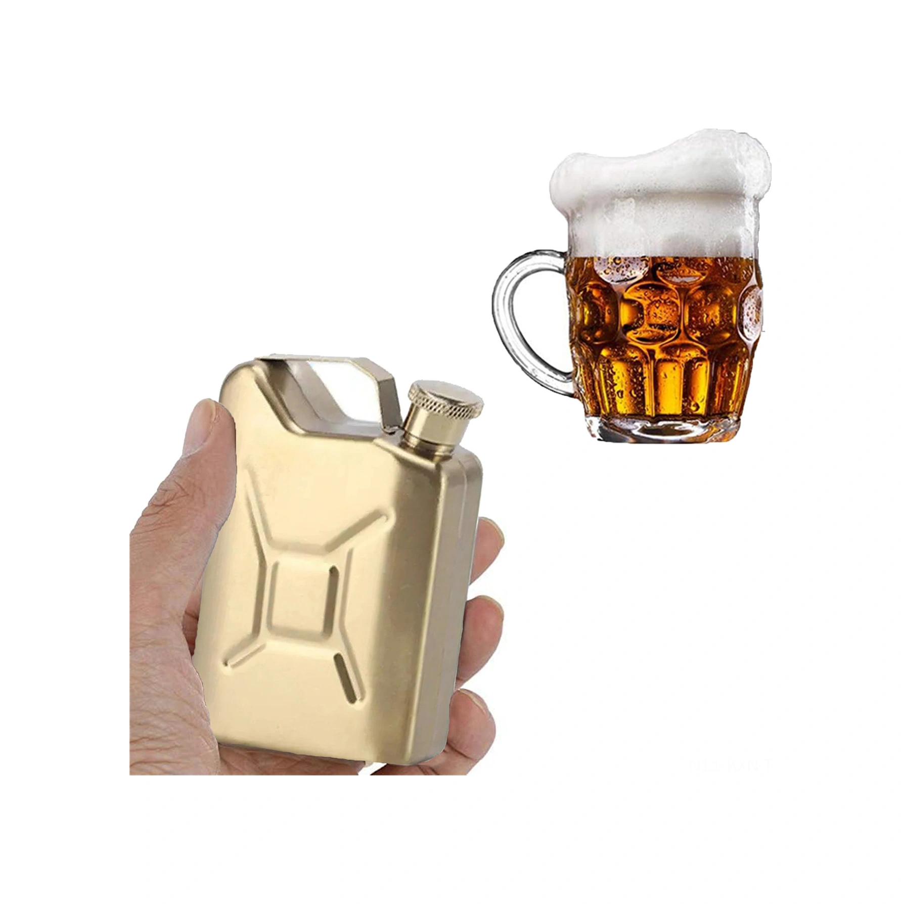 Kosona 5 Unca 146ml Taşınabilir Çelik Şarap/whiskey Flashtasi - Kaliteli Paslanmaz Çelik, Sağlam Kapak, Outdoor Piknik Kamp İçin Altın Rengi Altın