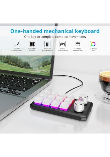 Carrier "12 Tuşlu Kablosuz Oyun Ve Tasarım Klavyesi - Kırmızı