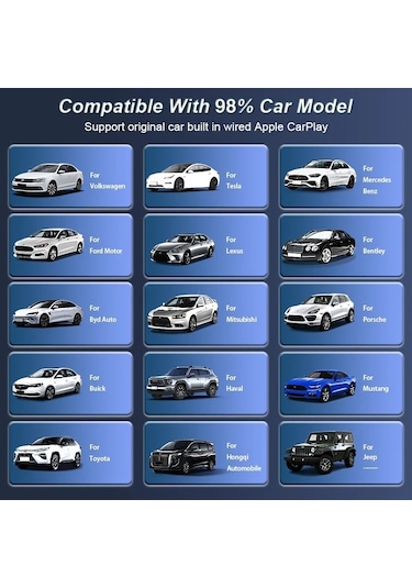 Araç Içi App Android Cihazlar Için 2in1 Usb Mini Carplay Adaptörü