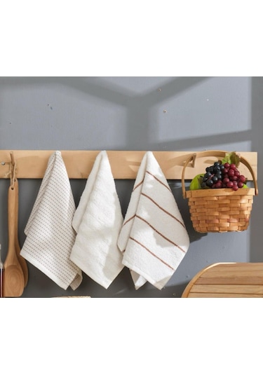 Rebeka Home Collection Sophia El Yüz Mutfak Havlu Seti 6'lı 30 x 50 CM Krem