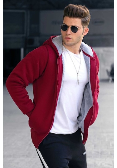 Madmext Içi Kürklü Bordo Hırka 22377 Bordo