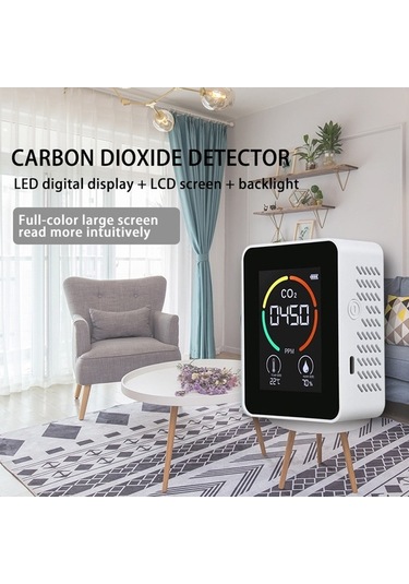 Geeksen Lcd Arka Aydınlatmalı Co2 Ölçer Tvoc Sensörleri İç Mekan Karbondioksit Co2 Konsantrasyon Dedekt A