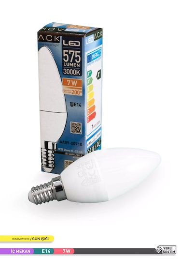 Ack 7w Led Ampül Aa09-00710 3000k Sarı Işık - Ct-4079 - 10 Adet 10'lu Paket
