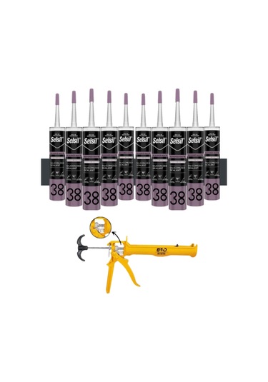 Selsil Silikonize Mastik 500 Gr Antrasit Gri 10 Adet ,alüminyum Tabanca Antrasit - Gri