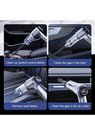 CBTxGlobal Suıtu St-6651 Otomotiv Şarj Toz Giderme Blower Araba Fırçasız Elektrikli Süpürge Gümüş ve Gri