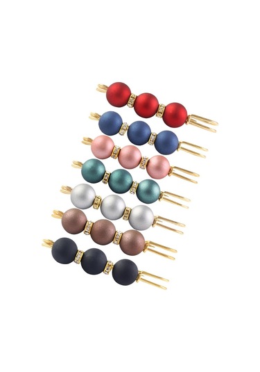 Suntek Şık Yuvarlak Boncuklar Çengelli İğne Kırmızı