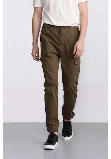 DeFacto Regular Gabardin Jogger Pantolon Kargo Cepli Beli Paçası Lastikli C9163AX25SPKH361