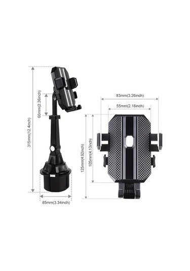 Primepickings Siyah Universal Araç Telefon Tutucu - Ayarlanabilir Dönebilir Güvenli Tutuş