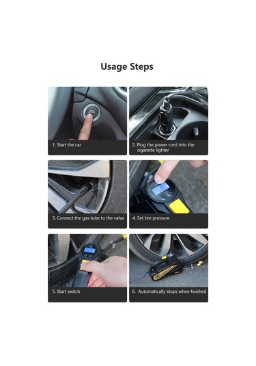 Jialan Kablolu Taşınabilir Araba Hava Pompası Yükseltilmiş 12v
