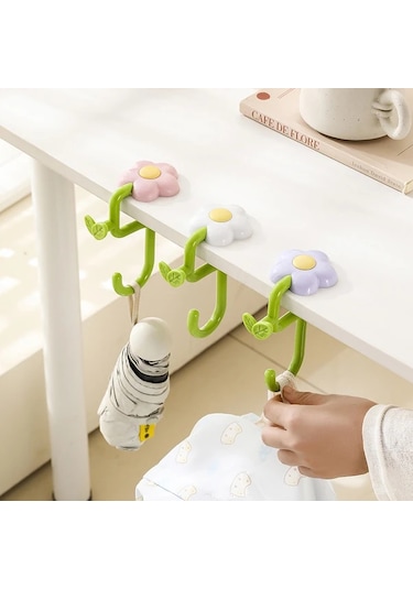 Elmpaly Pembe Ayarlanabilir Döner Masa Askısı Çıkarılabilir Çanta Askılığı Ofis Okul Pembe