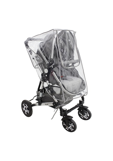Mordesign Fermuarlı Ultra Lüx Bebek Arabası Yağmurluğu Şeffaf