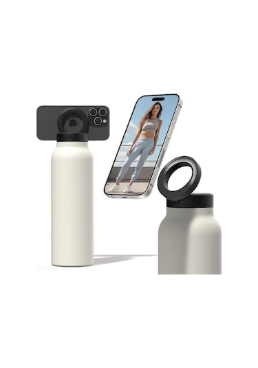 Thermohis 3434 Çelik Termos Telefon Tutuculu Beyaz