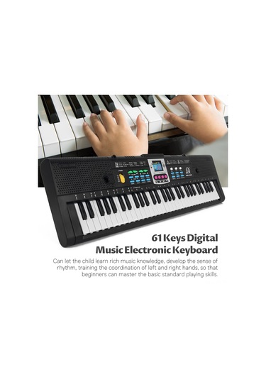 Jeemson 61 Tuşlu Çocuklar İçin Multifonksiyonlu Mikrofonlu Elektronik Klavye - Usb Kablolu Mini Piyano Mq-6185