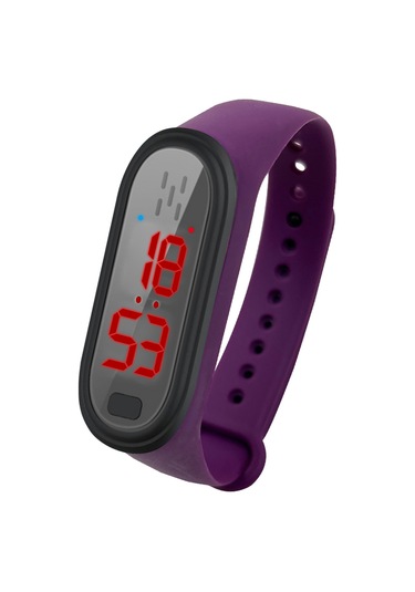Yaozixa Usb Şarjlı Ultrasonik Sıkıntı Verici Ve Sıcaklık Ölçer Bileklik - 3 Mod, Mor Renk