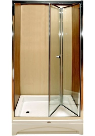 Blackline Katlanır İki Duvar Arası Akordiyon Duşakabin 75 x 79 CM Ölçü-Cam Deseni-75-79 Cm Arası-Şeffaf