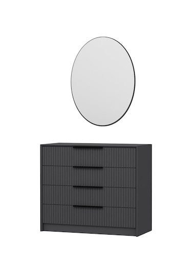Kale Luxe Aynalı 4ç Şifonyer - Antrasit