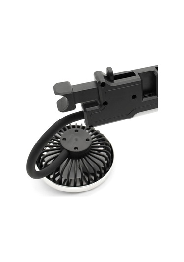 Araba Soğutma Hava Fanı Usb Çift Kafa Araç Elektrikli Bir Arka Koltuk İçin Hava Fan Led İle 360 Derece Dönebilir