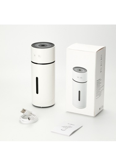 Aubyhe Ev, Ofis Ve Araç İçin Usb Usb Nemlendirici - 360 Teknikle Sürekli/ardışık Buhar Modu, 90 Açı Ayarlı, Gece Lambalı, 260ml Kapasite