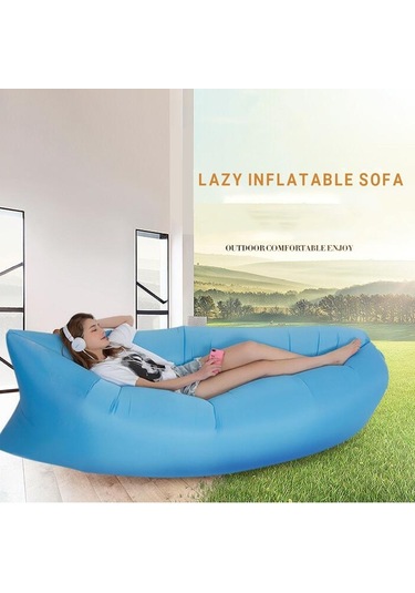 Şişme Şezlong Kanepe Polyester Anti Sızıntı Açık Kamp Plaj - Mavi