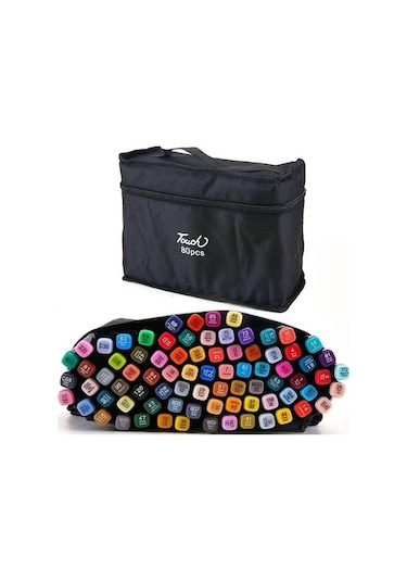 Valkyrie Touch Marker Art Çift Taraflı Kalem Seti 80 Adet Çok Renkli