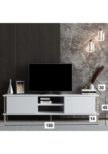 Tv Sehpası Afra Beyaz 150 Cm