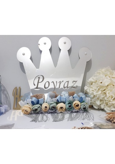 Pleksi Taç Erkek Odası Kapı Süsü Çok Renkli