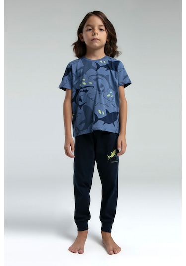 Rolypoly Erkek Çocuk Mavi Pijama Takımı 5274-47552 Mavi