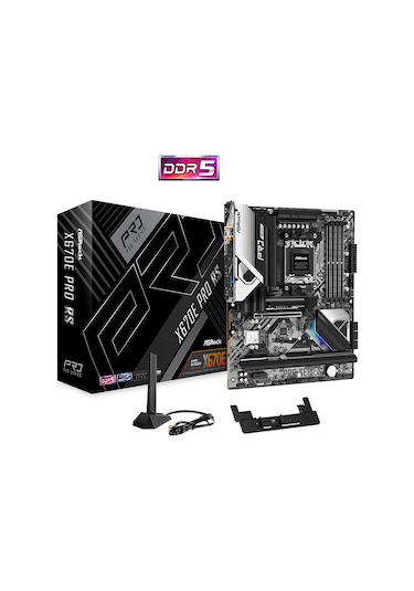 Asrock X670E Pro RS AMD X670 6600 MHz (OC) DDR5 Soket AM5 ATX Anakart