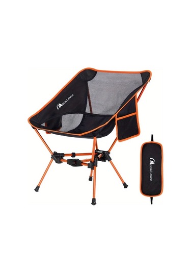 Dashanshop Ultrahafif 4 Nesil Moon Lence Kamp Sandalyesi Turuncu Kompakt Katlanabilir Aluminyum Cerceve Oxford Kumas Turuncu