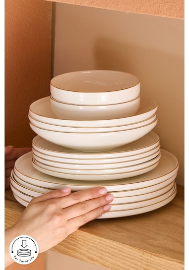 Karaca  Fine Bone Belinda 24 Parça 6 Kişilik Yemek Takımı