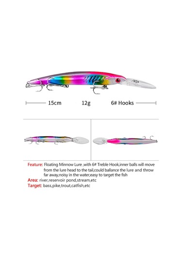 MSO Olta Balıkçılık Minnow 15cm 12gr Deep Rapala Yapay Yem