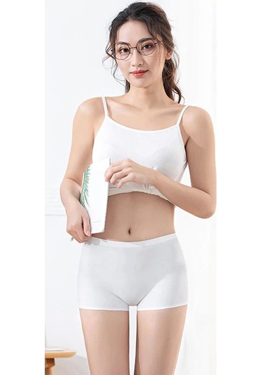 Royaleks Kadın Dikişsiz Görünmez İz Yapmaz Mini Şort Boxer Siyah-Beyaz-Ten 6 Adet Çok Renkli