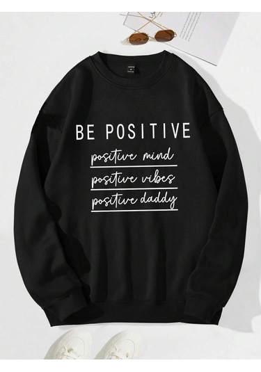 Coko Serisi 1Pc Slogan Graphic Lined Sweatshirt