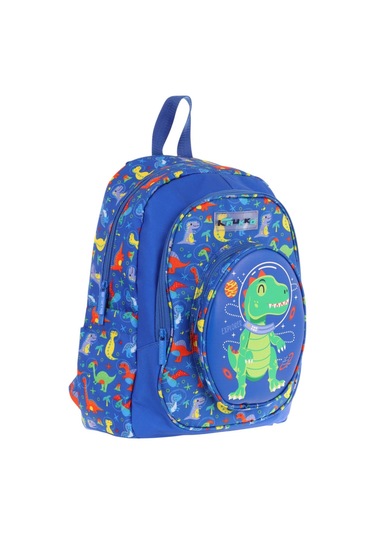 Kaukko Kids Üç Gözlü Erkek Çocuk Okul Sırt Çantası 3d Dinazor Detaylı - L5262 Mavi - Yeşil