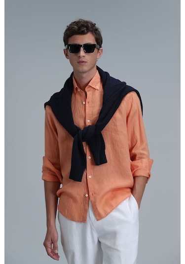 Lufian Erkek Pitaya Basic Comfort Fit Gömlek 111010611 Oranj Turuncu