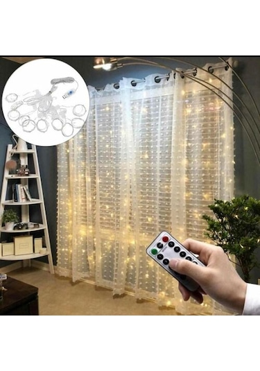 Lumenn Peri Perde Kumandalı 8 Modlu 200 Ledli Işık Çok Renkli