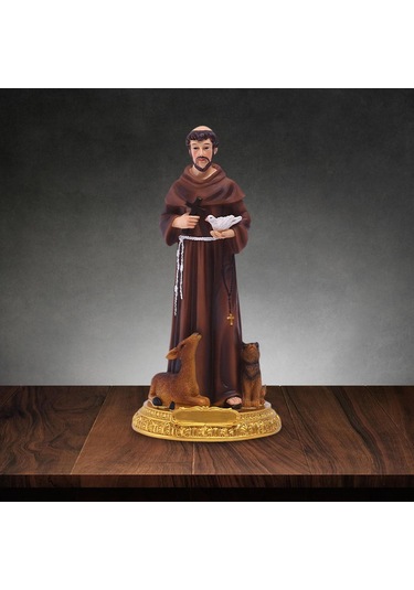 Dolıty Assisi Aziz Francis Heykeli St Süs Kapalı Dekorasyon 21.8cm