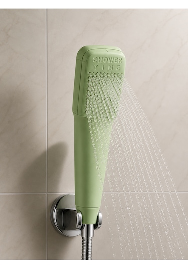 Muraytekno Shower Tıme Renkli Duş Başlığı Güçlü Su Akışı Modern Tasarım El Duşu Yeşil