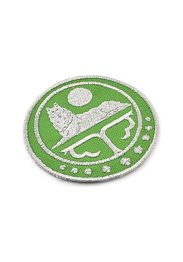 Çeçen Bayrak Nakışlı Yuvarlak Etiket (Yeşil) Çapı 8 cm